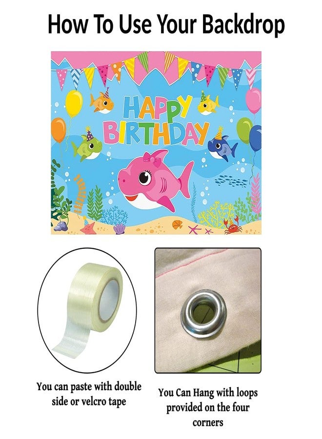 Theme My Party Baby Shark Birthday Party Supplies, Baby Shark Party Decorations with Happy Birthday Backdrop Banner (6FT X 4FT) - Image 3